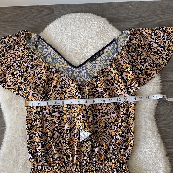 Mango Floral Boho Frill  Neckline Romper Size XXS - Picture 14 of 17